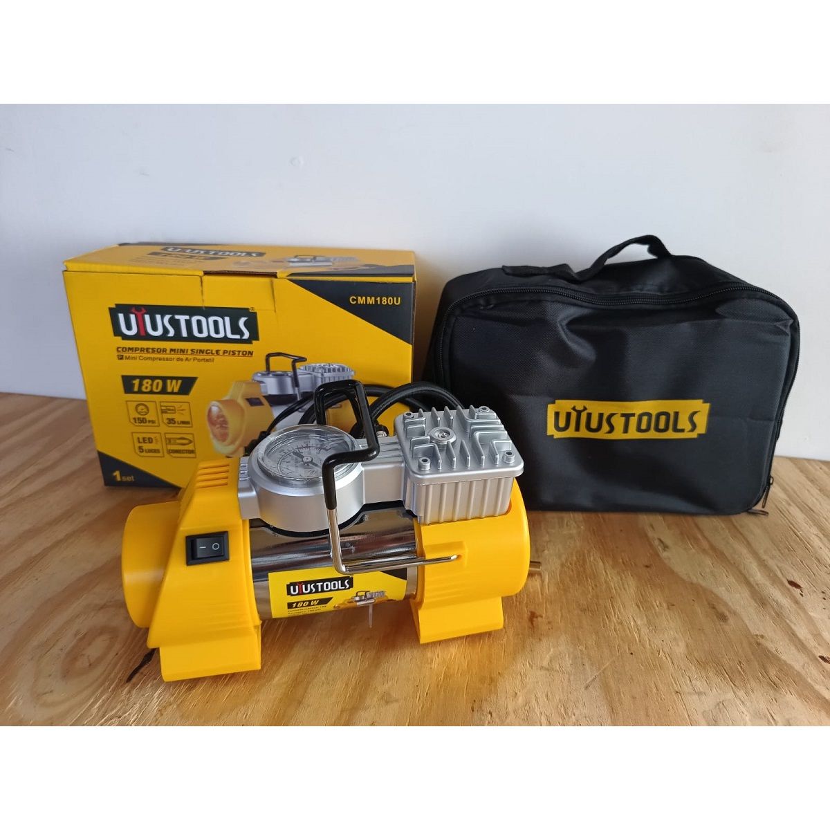 COMPRESOR MINI SINGLE PISTON 180W UYUSTOOLS