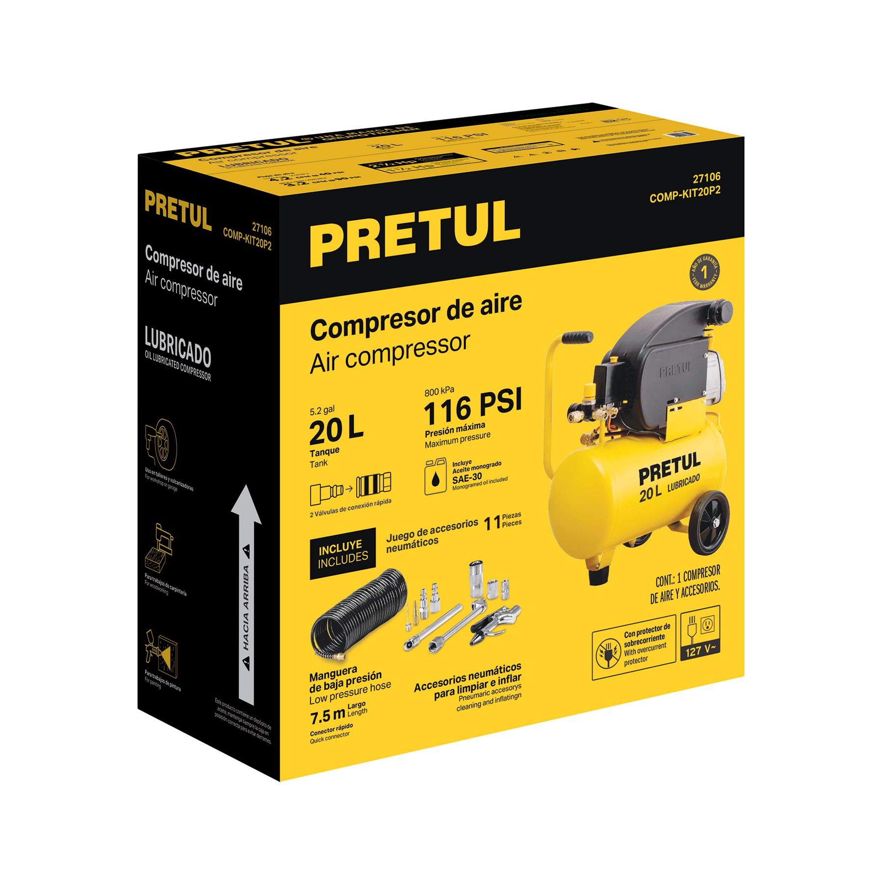 MINI COMPRESOR DE AIRE 20L/MIN 1430R/MIN 120V/60